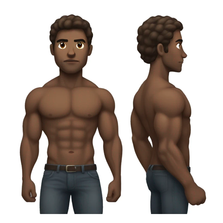 Strong muscular brown man with medium hair sticker