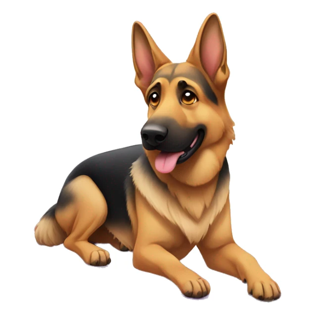 German shepherd on yoga mat doing down dog yoga poses sticker