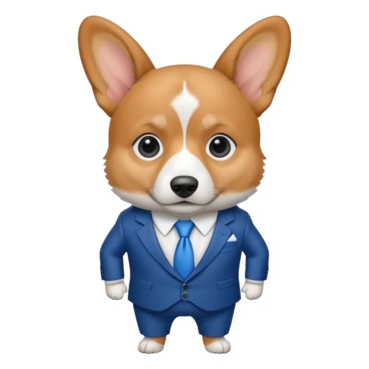 perrita caricatura gorgi gales ejecutivo con ropa celeste sticker