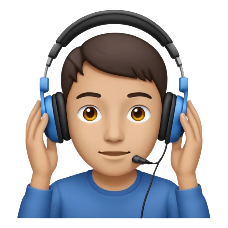Person listening to music using headphones sticker