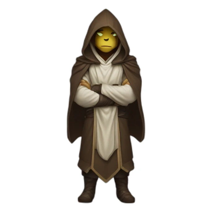 hooded jedi folding arms in world of warcraft sticker