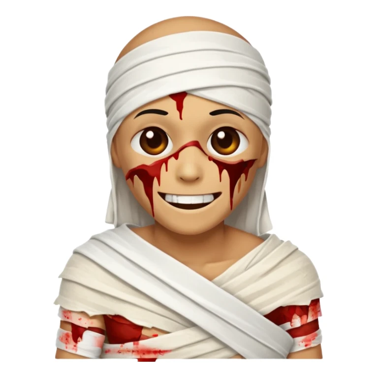 halloween mummy smiling without teeth and with blood stains sticker