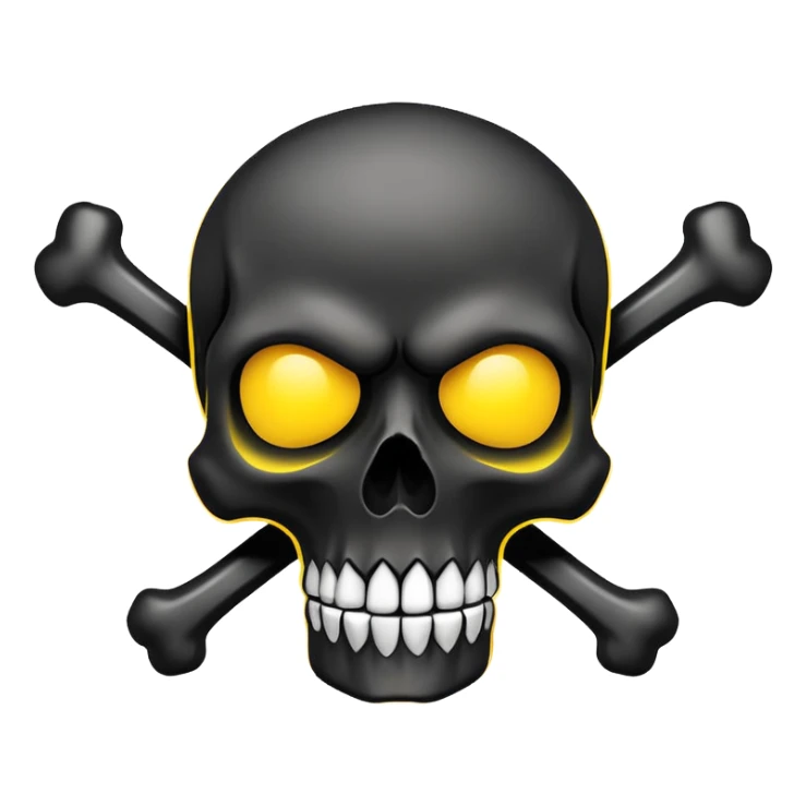 smooth black skull with graffiti brand logos, front view sticker