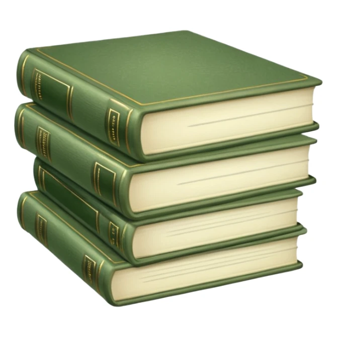 stack of sage green books, aesthetics  sticker