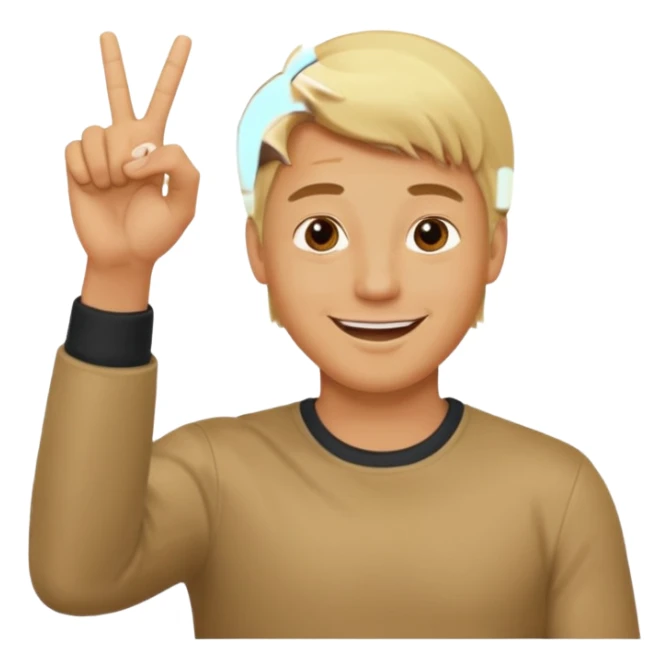 Homem loiro pele morena clara fazendo gestos sticker