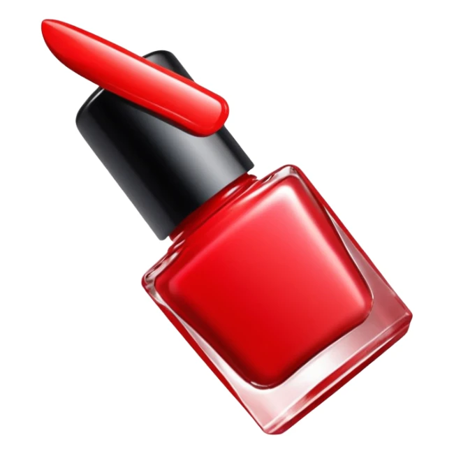 red nail polish, glossy finish, bright and saturated red, smooth gradient, minimal details, clean and shiny sticker