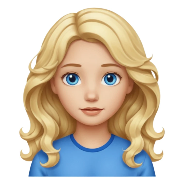 Blonde girl with wavy long middle part sticker