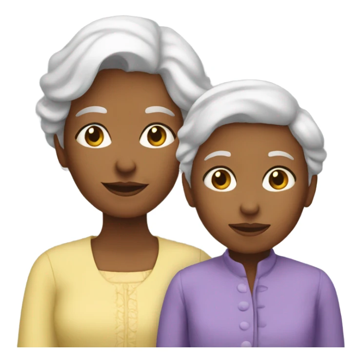 Grandmother with a girl sticker