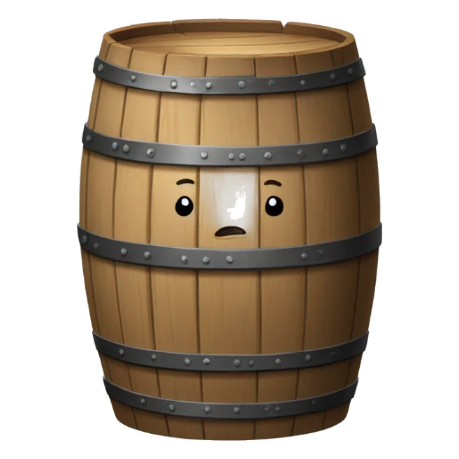 pleading wooden barrel sticker