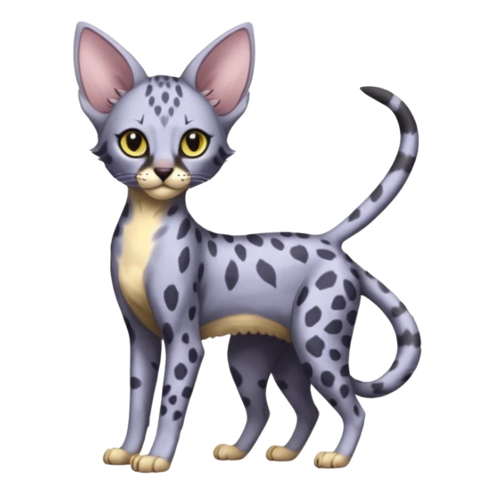 Liepard-Purrloin-Lykoi-Sphynx-Serval-fusion-Hybrid, full body sticker
