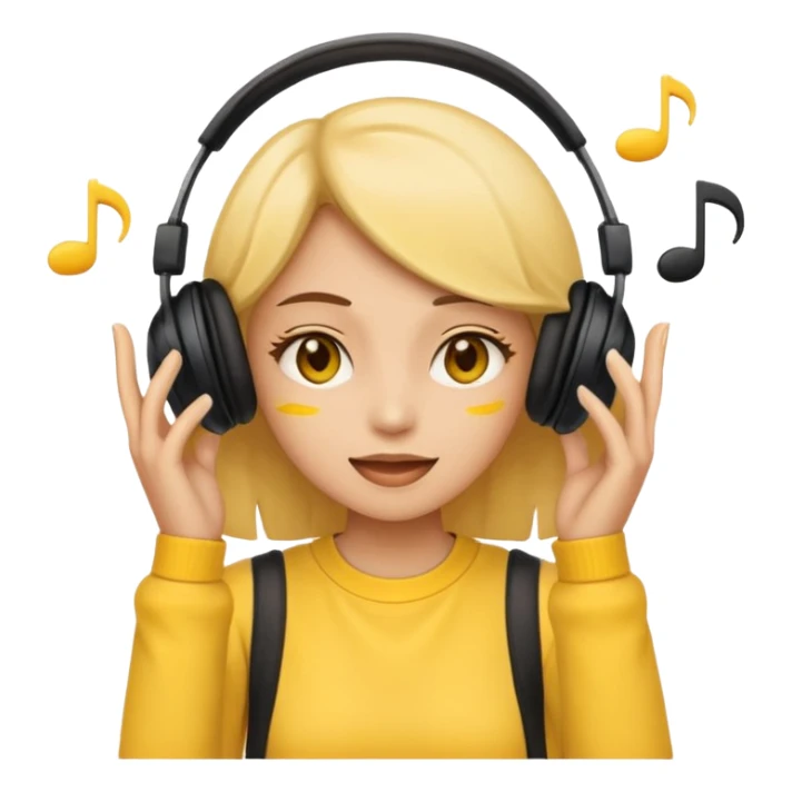 Emoji girl listen song sticker