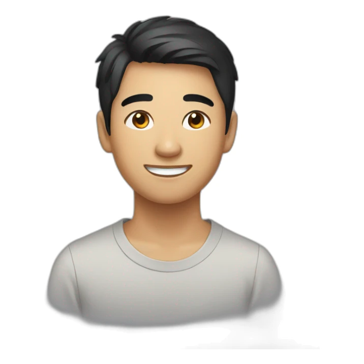 young smiling philipino guy with dark short hair sticker