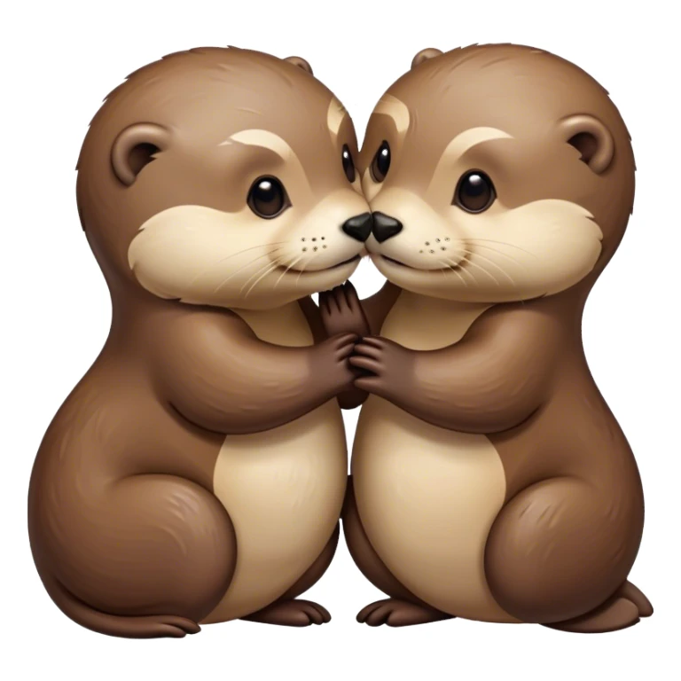 2 otters kissing  sticker