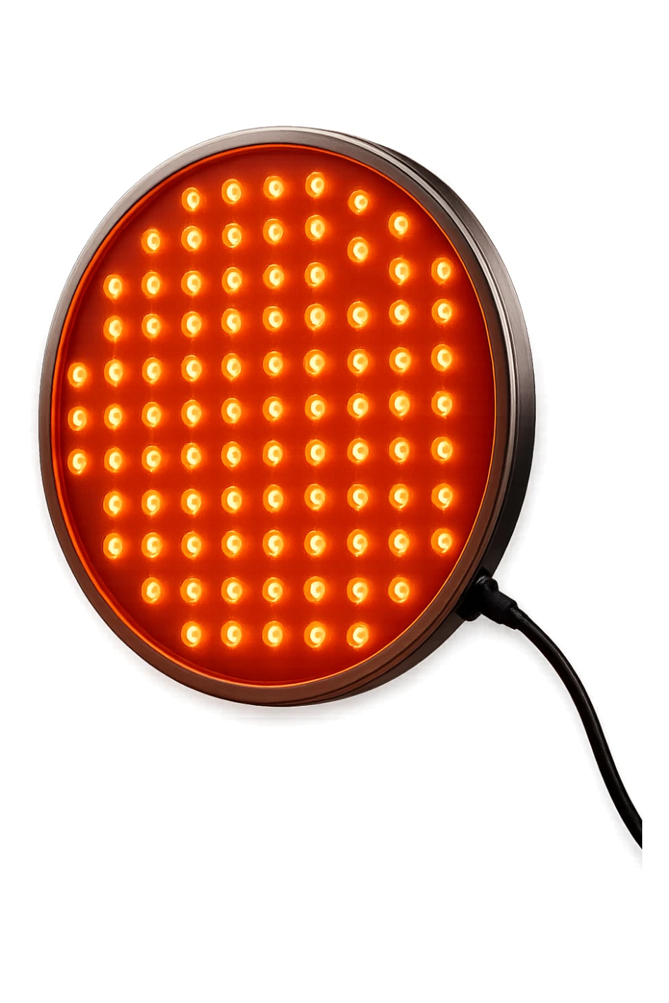 luce rossa led rotonda fluttua in aria, iperrealistica 4k sticker