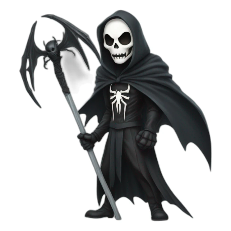 Grim reaper as Spider-Man with a scythe sticker