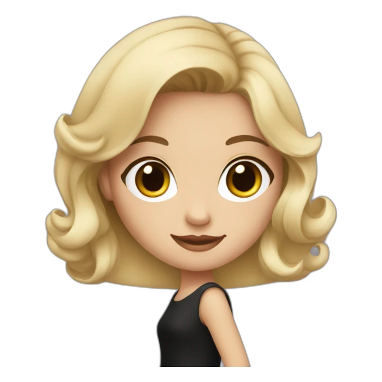 Girl in black dress and black heels  sticker