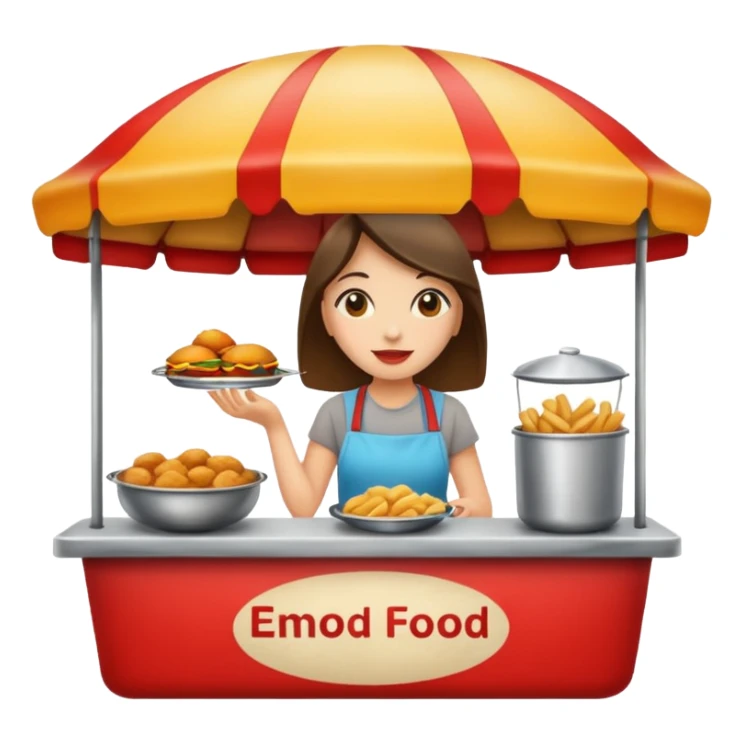 woman with street food sticker