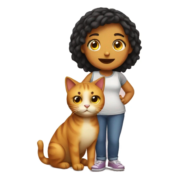 girl with Fat cat sticker