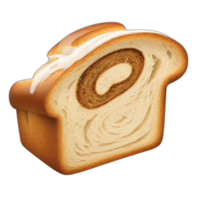 brown rye marbled swirl white bread in the middle of bread slice sticker