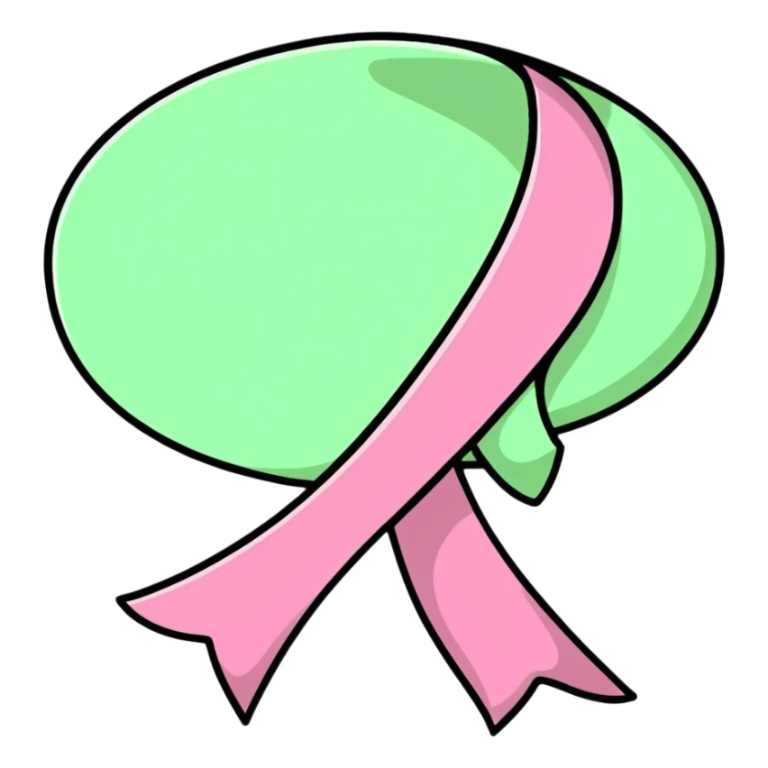 pink ribbon with visible blood stains sticker