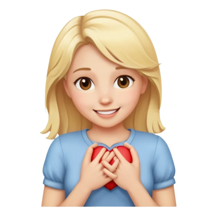 Blonde girl grabbing her heart loving sticker