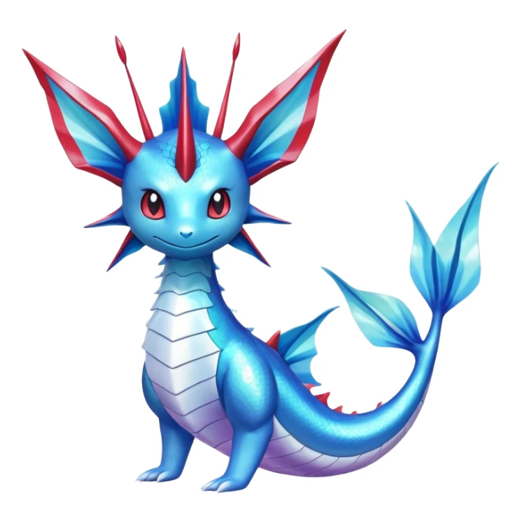 Shiny iridescent Vaporeon-Milotic-Latios-fakemon-hybrid sticker