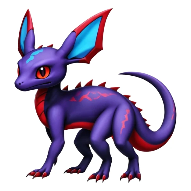 Guilmon-Salandit-Umbreon-Fakémon-hybrid-creature (full body)  sticker