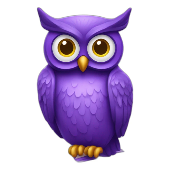 Purple owl with lens eyes book sticker