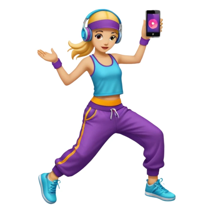 street dancer girl with music player sticker