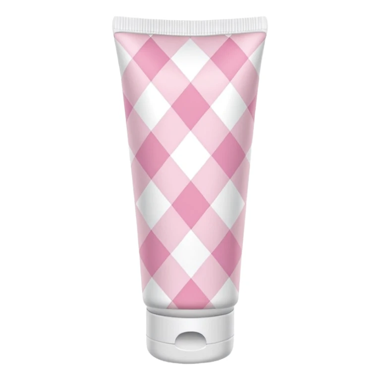 Light pink and white argyle quilt printed lotion tube with pink cap sticker