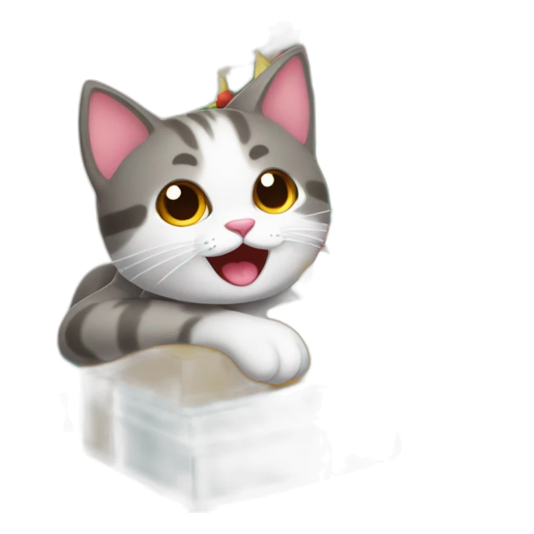 Gato abriendo los regalos de Navidad sticker