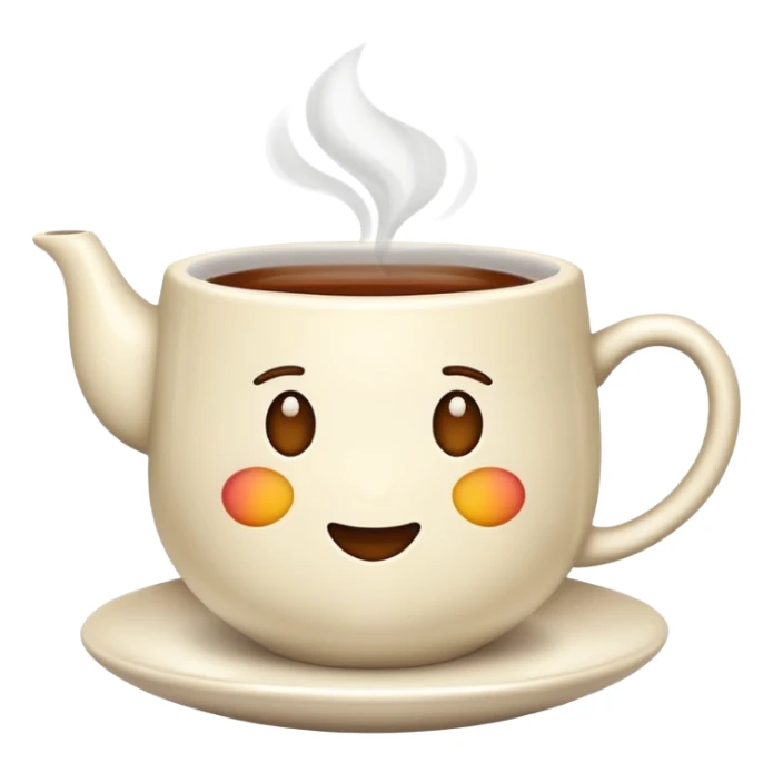 Emoji with cup of tea sticker