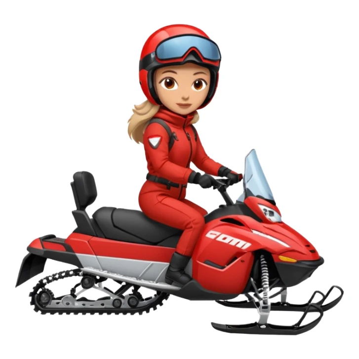 Woman on snowmobile sticker