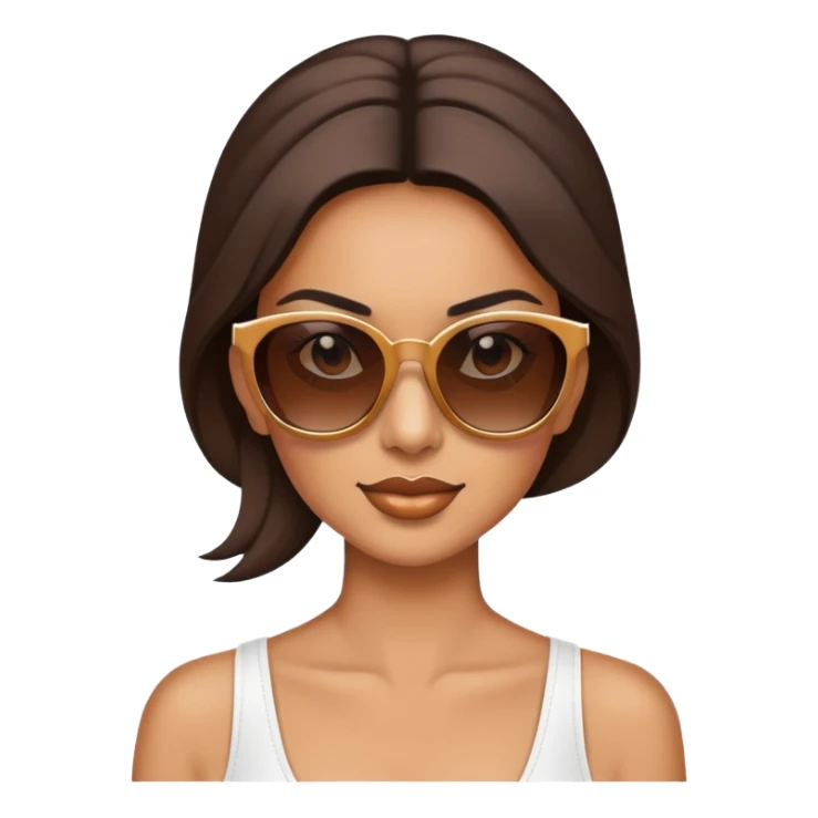 Woman with stylish sunglasses sticker