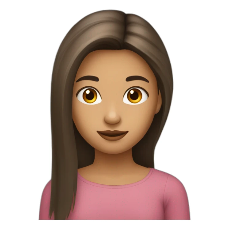 jeune fille aux cheveux longs et lisses sticker