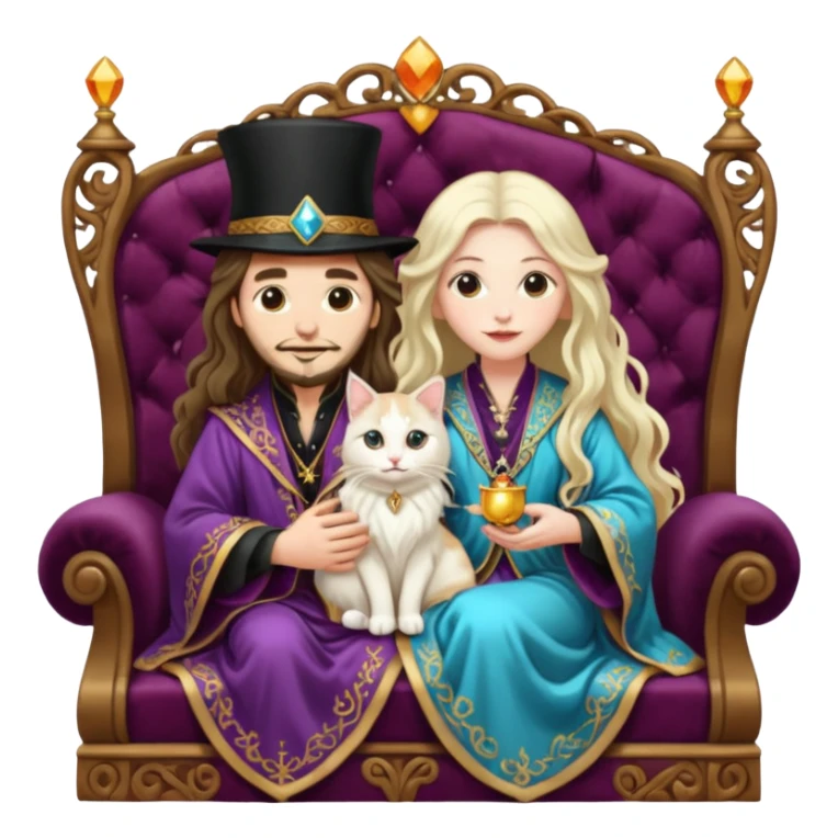 LonfGmagician couple and their pet cat sticker