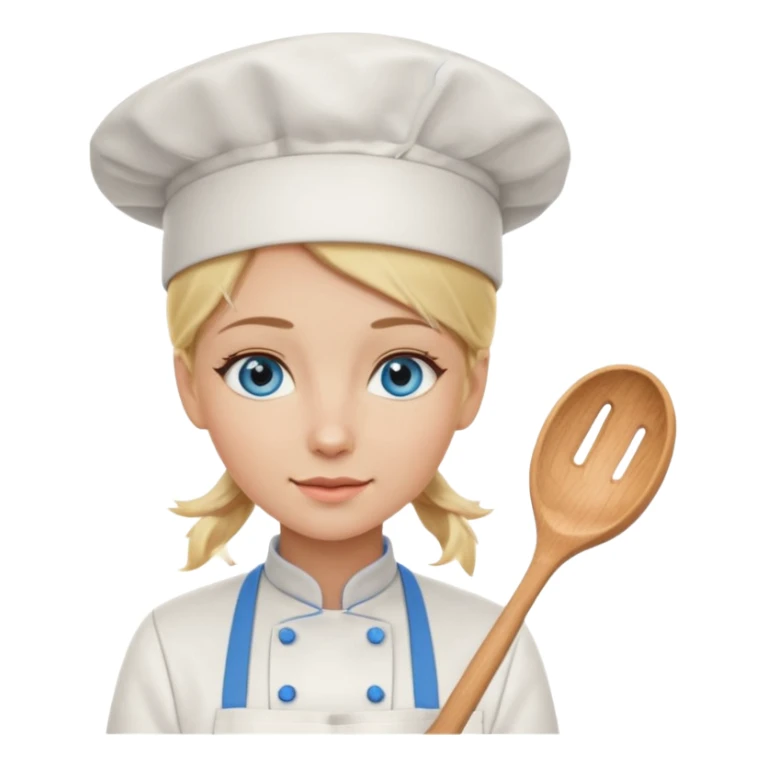 Blonde blue eyed female chef sticker
