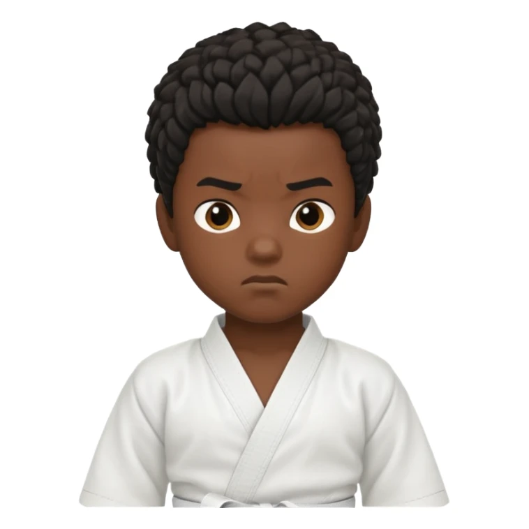 karate boy, black skin, african hair style sticker