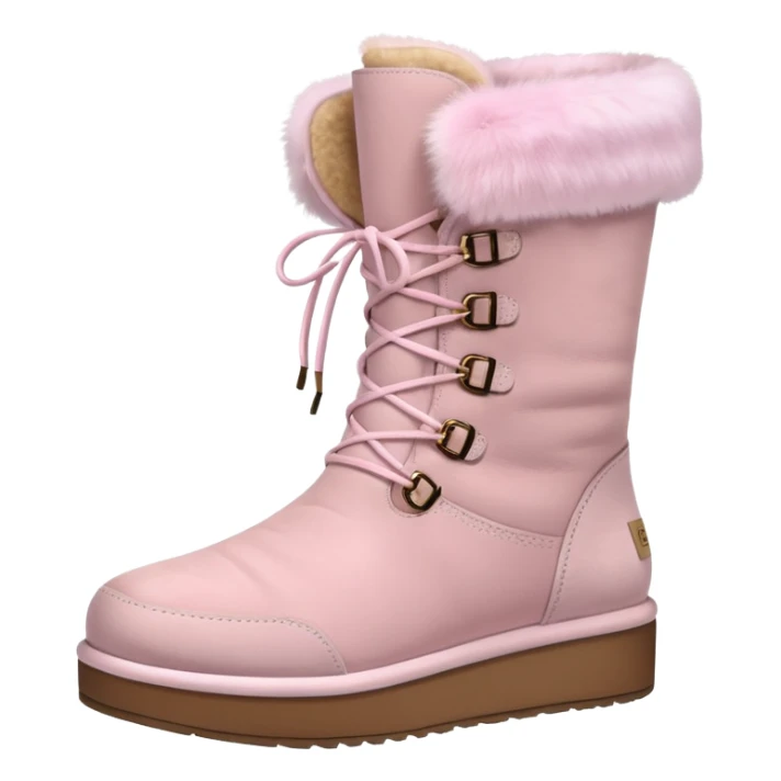 fashionable platform UGG suede & fur in pastel colours sticker