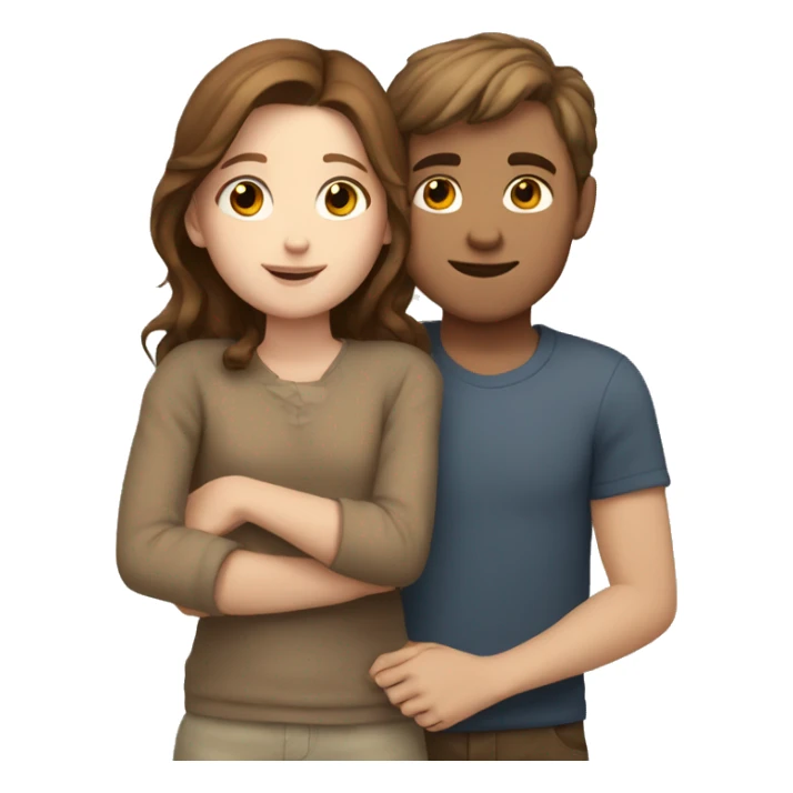 white boy and brown haired girl cuddling sticker