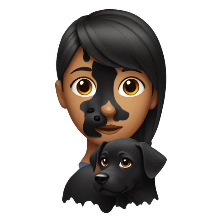 Girl with black dog sticker