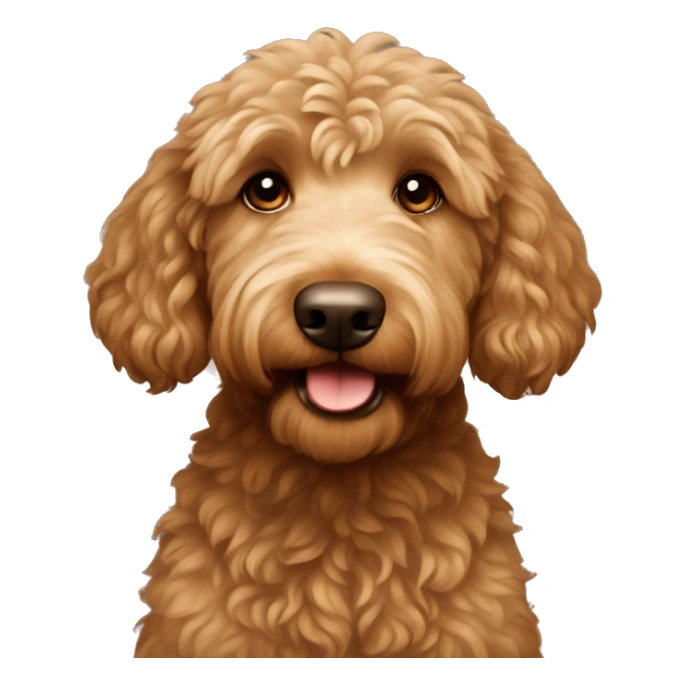 A golden doodle in a light chocolate brown sticker