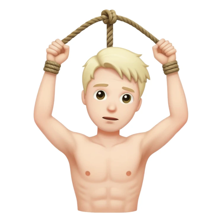 A man who’s hanging himself with a rope  sticker