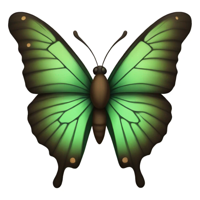 Very dark green butterfly with brown  sticker