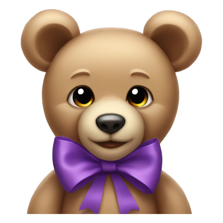 teddy bear with purple bow near ear sticker