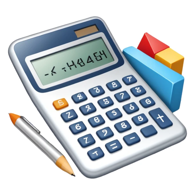 An icon featuring mathematical formulas, a calculator, and geometric shapes, symbolizing mathematics. The design includes a ruler, and a graph, representing the study of numbers, equations, and spatial relationships. Transparent background highlights the precision and logic of math. sticker