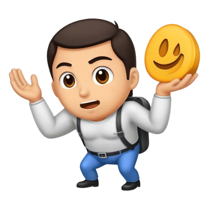 crea un emoji de un hombre cargando pesas sticker