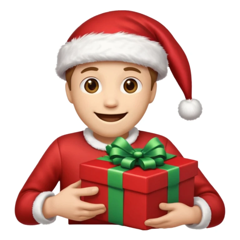 Laughing emoji with christmas sticker