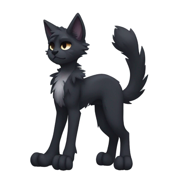 Anthro Dark Edgy Cool Shy Grumpy FurSona Feline Fakemon Full Body sticker