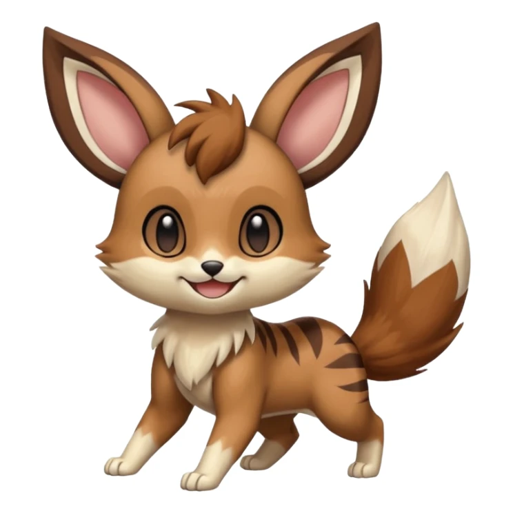 Meloetta-Eevee-Bobcat-Furret-Pokémon-Fakémon-fusion-creature sticker